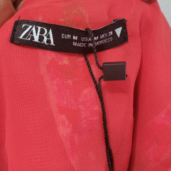 Zara Rose Print Red Crop Corset Sweatheart Cottagecore Whimsical Romantic Top - Picture 7 of 12